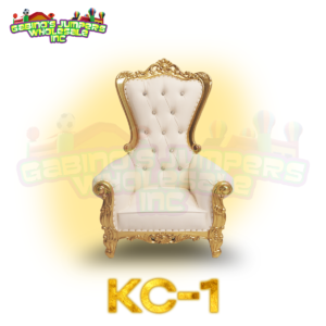 KC-01 – White/Gold Kid’s Throne Chair