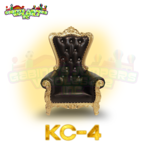 KC-04 – Black/Gold Kid’s Throne Chair